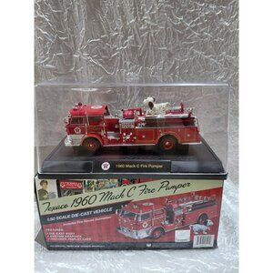 Texaco 1960 Mack C Fire Pumper 1:50 Scale Die-Cast Vehicle Display Case Dalmatia